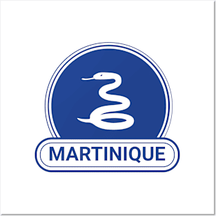 Martinique Country Badge - Martinique Flag Posters and Art